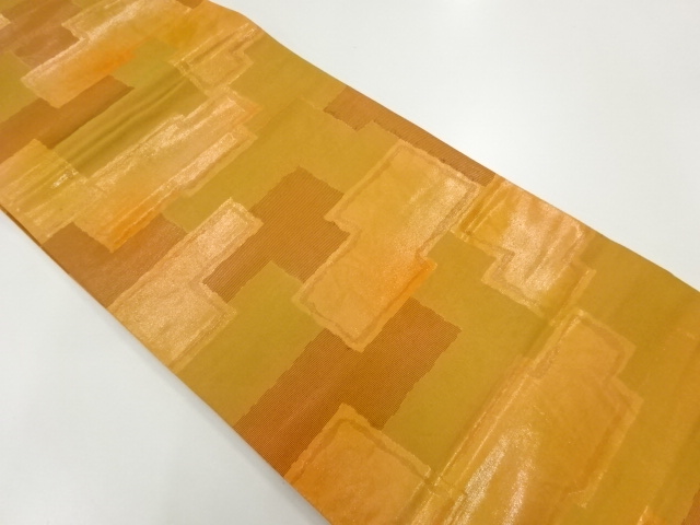 JAPANESE KIMONO / VINTAGE FUKURO OBI / WOVEN GEOMETRIC